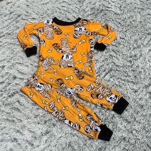 Disney Halloween Minnie & Mickey Mouse Baby Pajama Set Size 12 Months